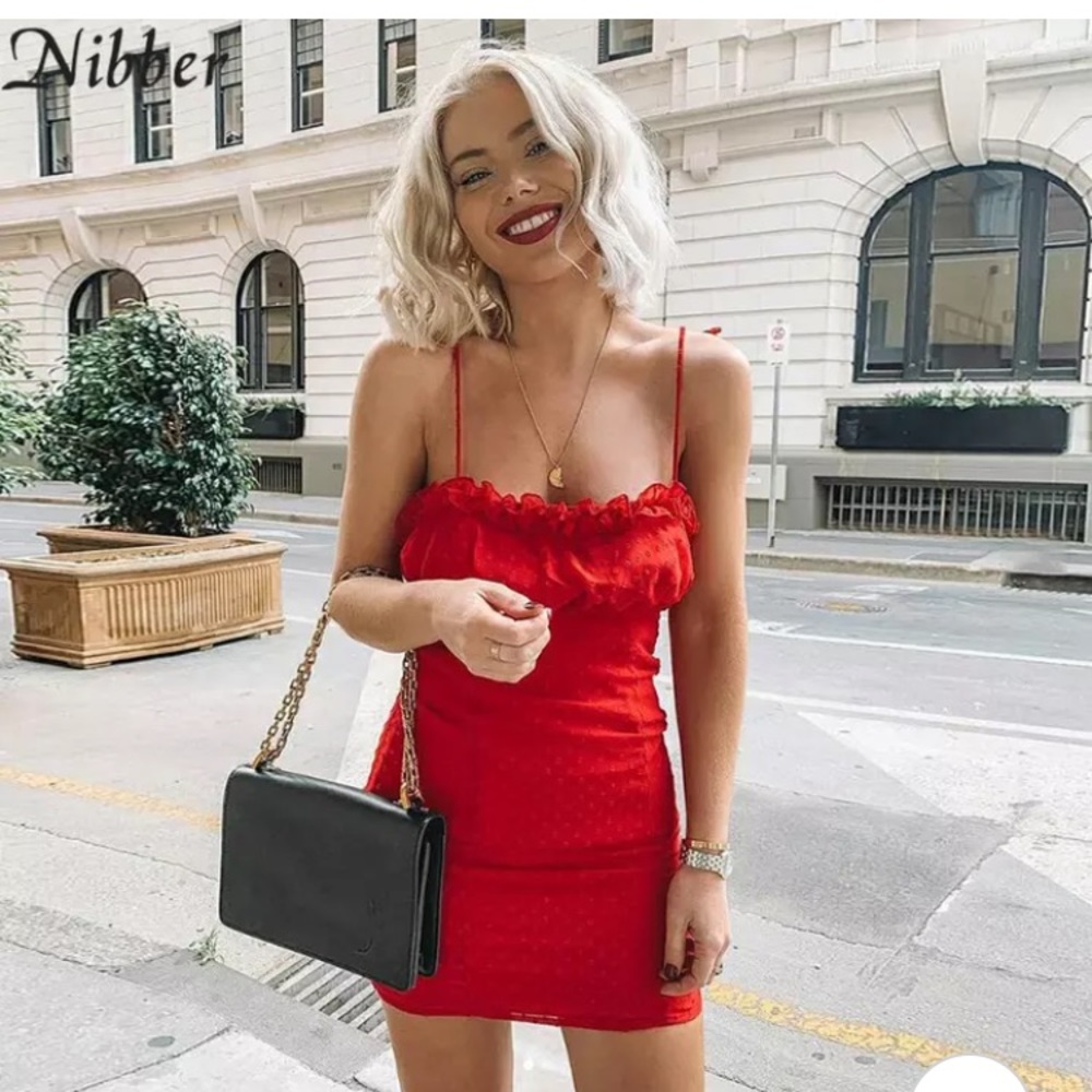 ❣️FINAL SALE❣️Red ruffle mini dress